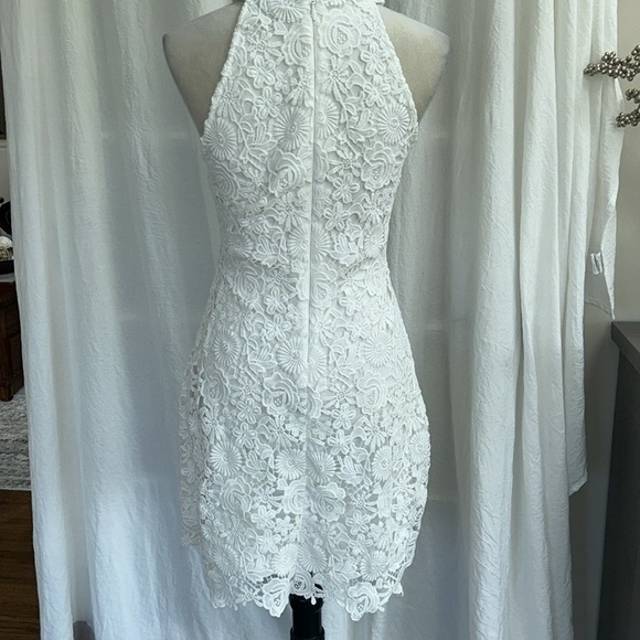 Lulus: Love Poem Lace Mini Dress: Size M - Picture 6 of 10
